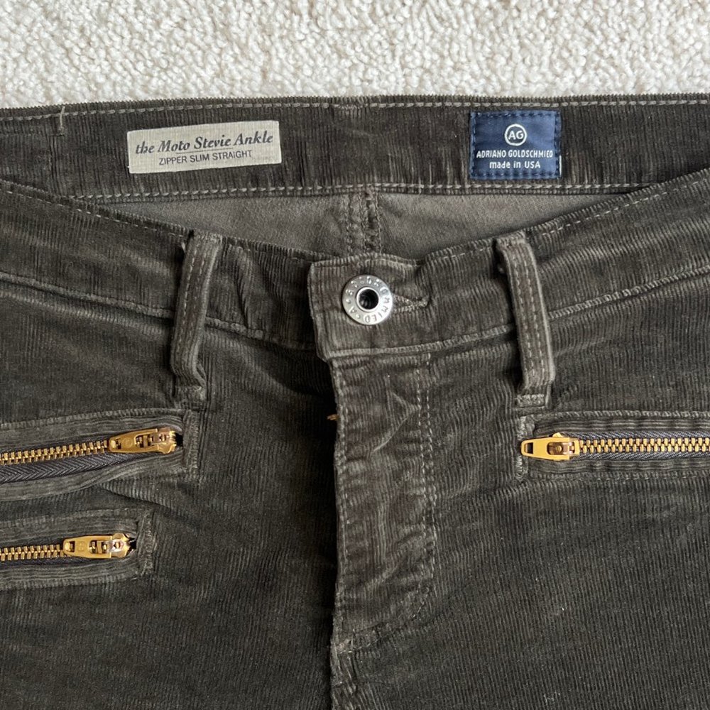 AG Adriano Goldschmied The Moto Stevie Ankle Zipper Slim Straight Corduroy - Picture 8 of 8